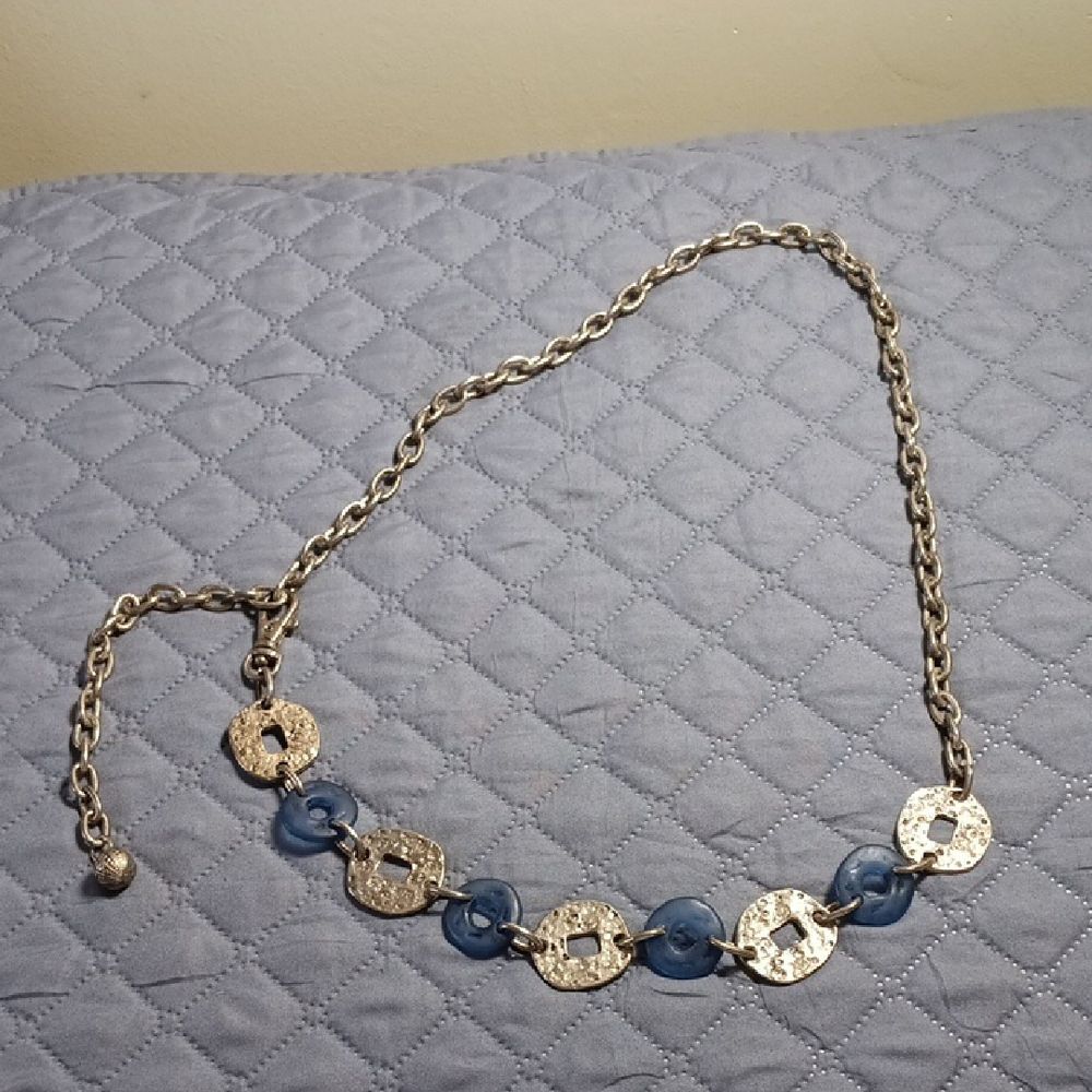 Vintage Silver Metal  And Chain Belt